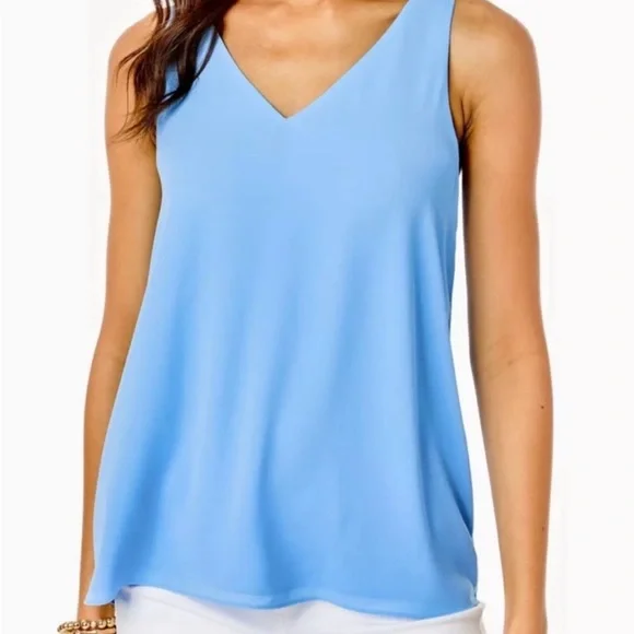 Lilly Pulitzer Blue Reversible Florin Tank XL EUC - Picture 3 of 8
